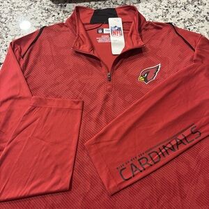 NEW Men’s NFL ARIZONA CARDINALS Longsleeve 1/4 Zip Jersey Sz XL